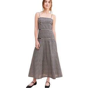 knee length dresses for ladies Daniela Ruched Halter Midi Dress / White | Meshki main image 1